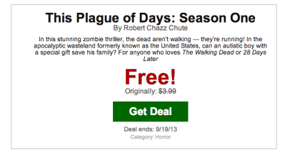 Are you on Bookbub? Here's what the email looks like for my TPOD promo. Sale ends at midnight, never to return. Enjoy.